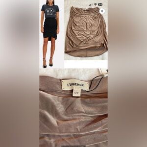 L'agence Reagan Wrap Mini Skirt in Bronze
